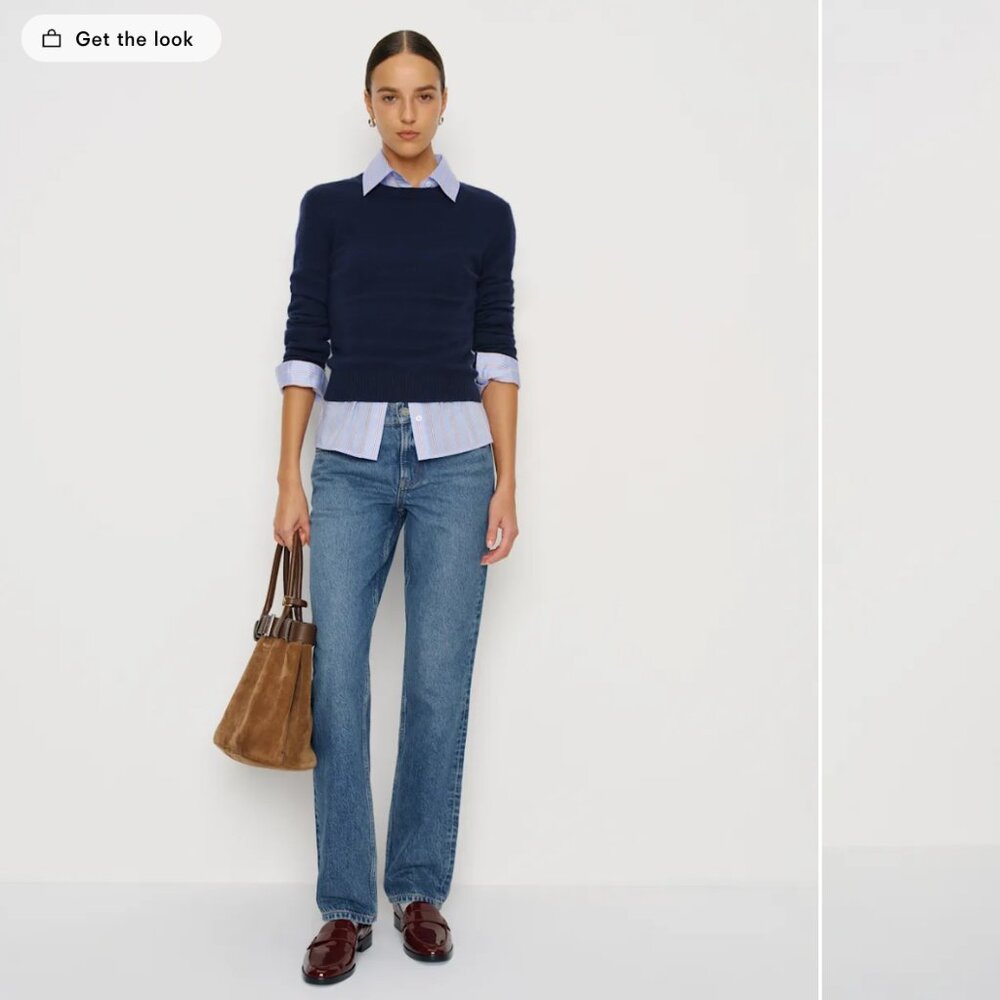 Reformation Greer Mid Rise Straight Jeans Blue - Size 26